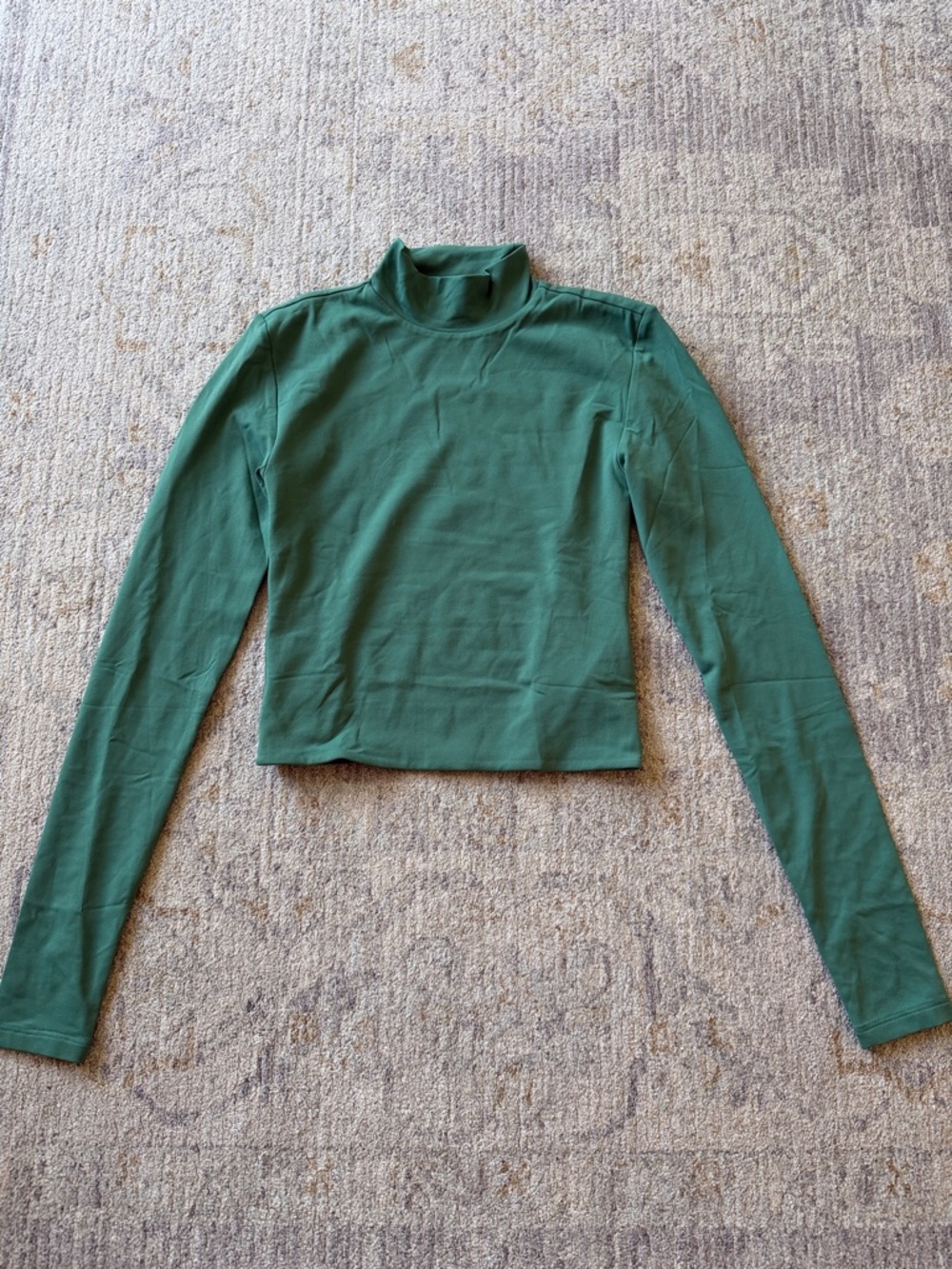 Babaton Forest Green Mock Neck Long Sleeve Top